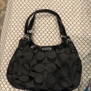 Coach black soho signature hobo bag